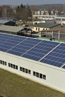 Photovoltaikanlage neue Fahrzeughalle Baubetriebsamt